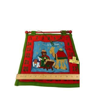 Paws Pet Puppies at the Manger Dog advent Nativity Calendar 14"x13.5" with Cross